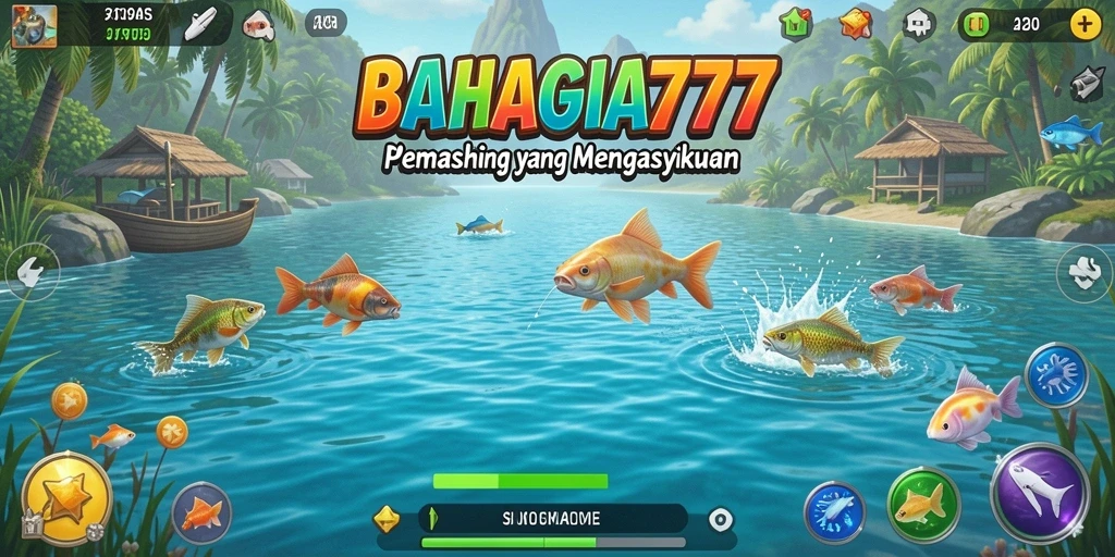 Gambar tampilan gameplay seru dari BAHAGIA777 dengan aksi memancing menantang.