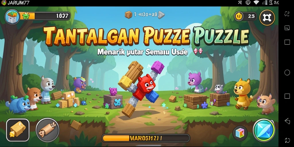 Screenshot JARUM77 menampilkan gameplay Puzzle yang menantang dan seru.