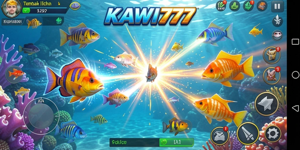 Gameplay seru KAWI777 dengan aksi menembak ikan yang mendebarkan.