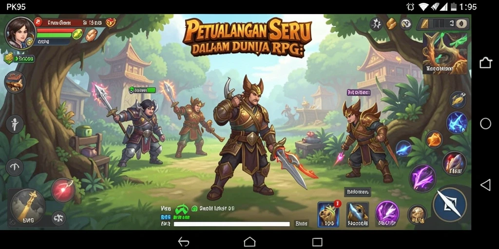 Tangkapan layar PK95 menampilkan pertarungan epik dalam dunia RPG yang menawan.