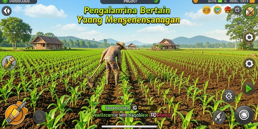 Screenshot PRG007 menampilkan gameplay seru di ladang pertanian.