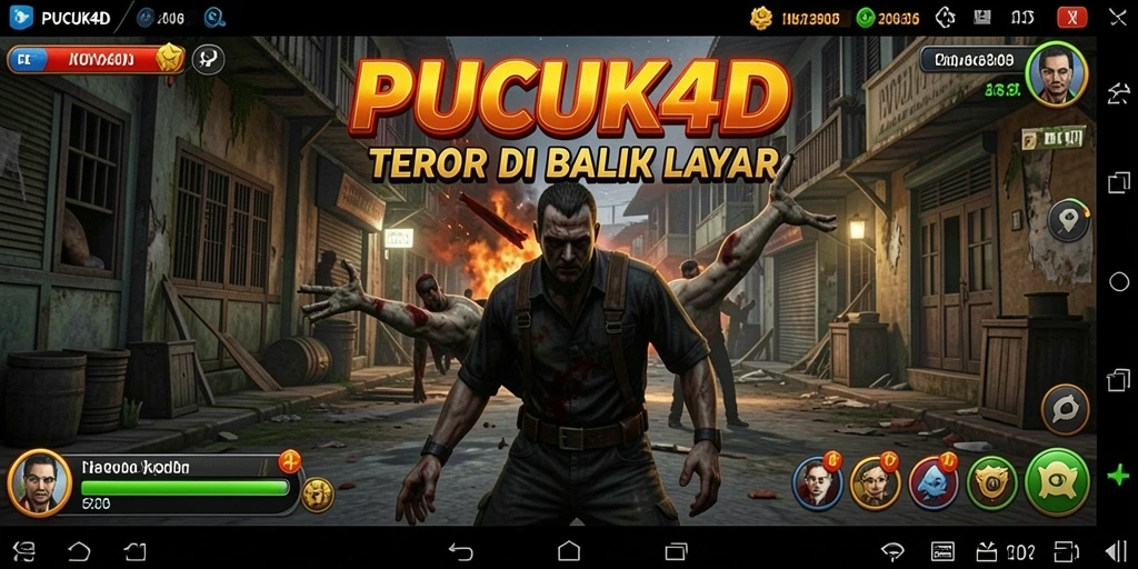 Screenshot gameplay PUCUK4D menampilkan suasana horor yang mencekam.
