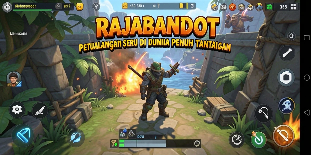 Screenshot gameplay RAJABANDOT dengan aksi petualangan yang mendebarkan.