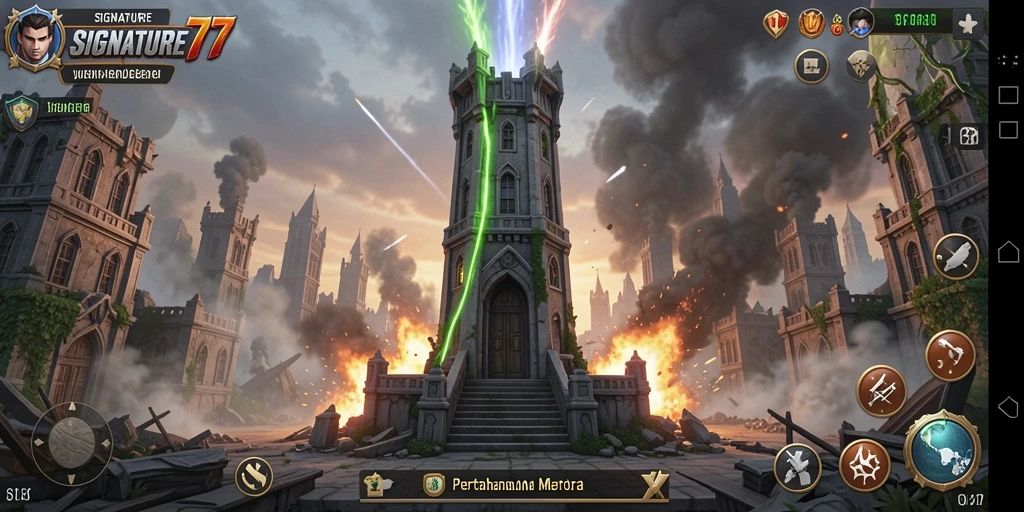 Tampilan gameplay menara dengan strategi pertahanan yang menarik