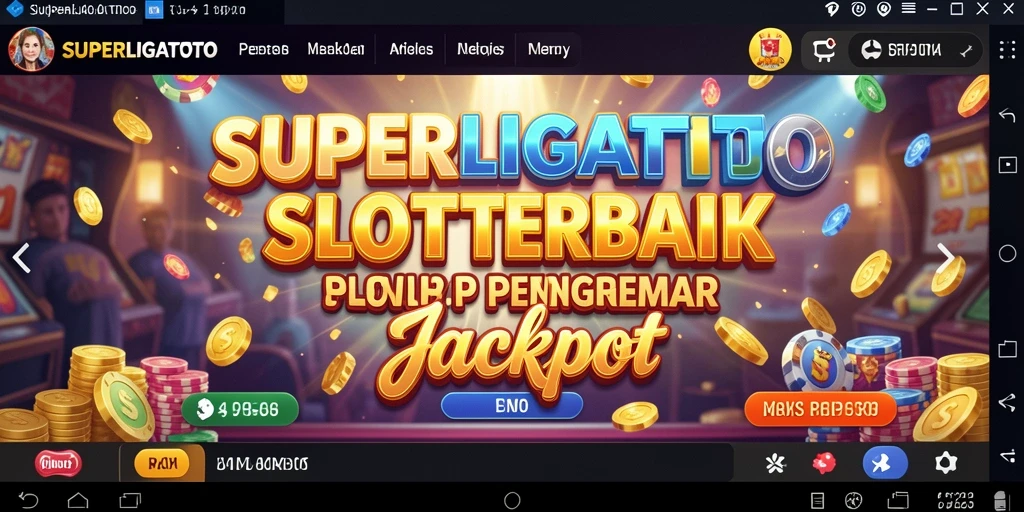Tampilan gameplay seru pada SUPERLIGATOTO dengan berbagai mesin slot.