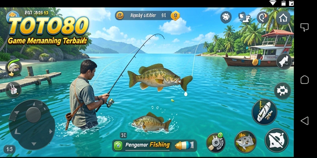Gameplay TOTO80 yang mendebarkan saat menangkap ikan di lautan.